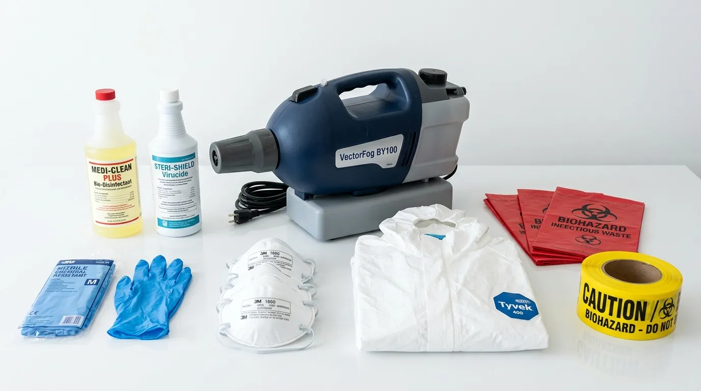 Professional biohazard remediation crew working in Travilah